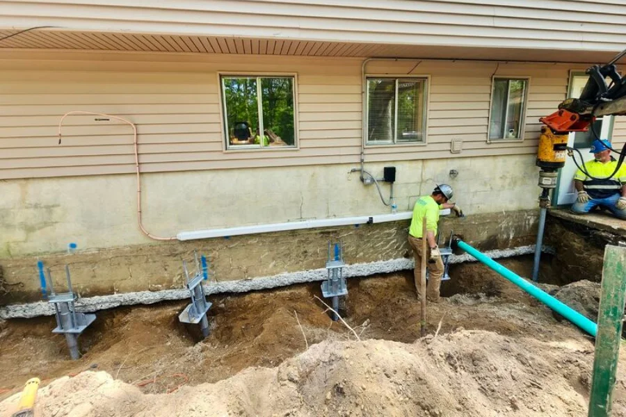 Helical Pier Installation in Evansville, IN